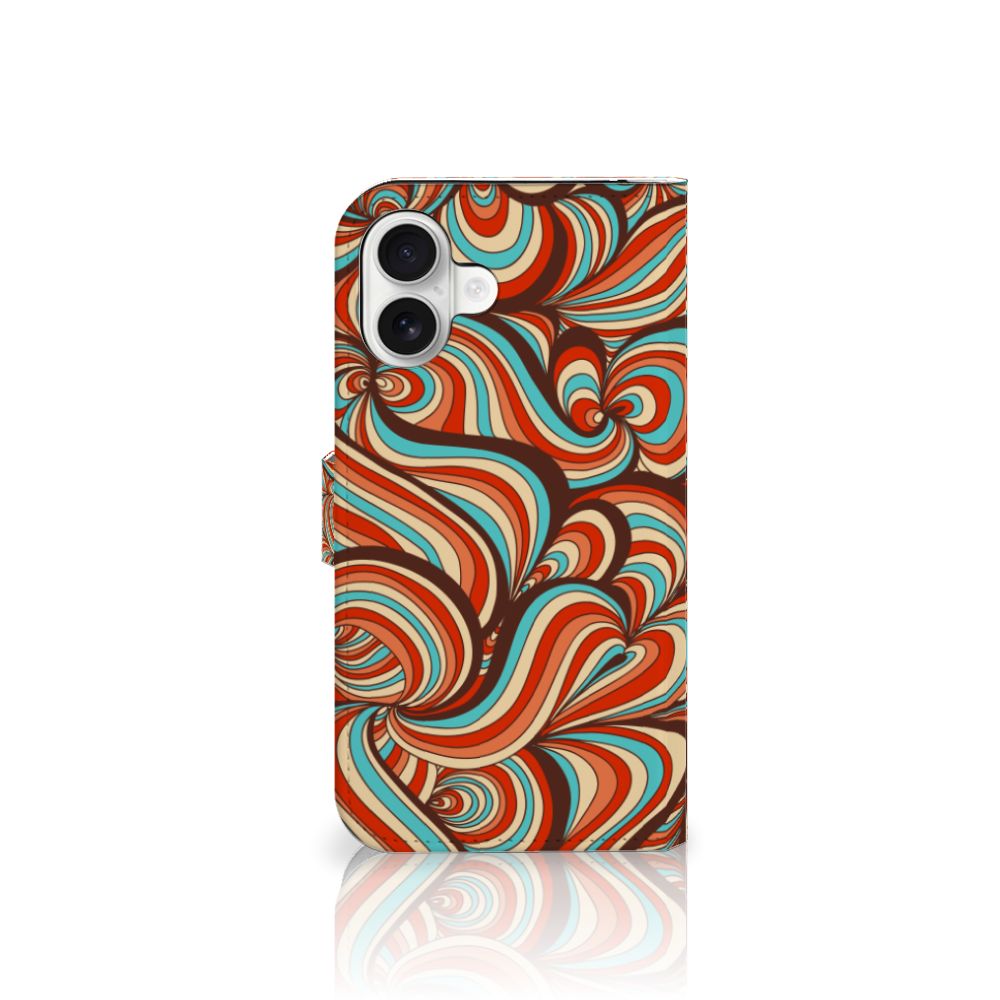 iPhone 16 Plus Hoesje Retro designnaam retro kleuren abstract