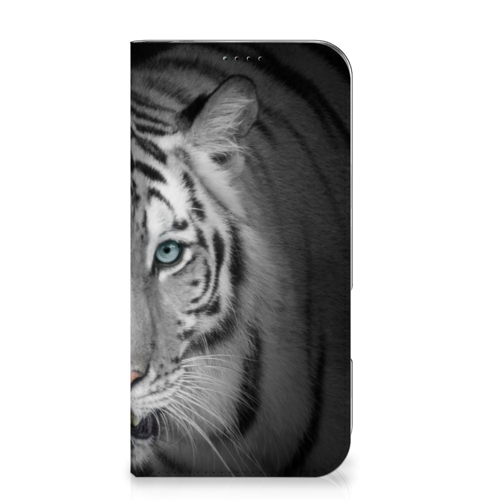 iPhone 16 Plus Hoesje maken Tijger stand witte tijger voorkant