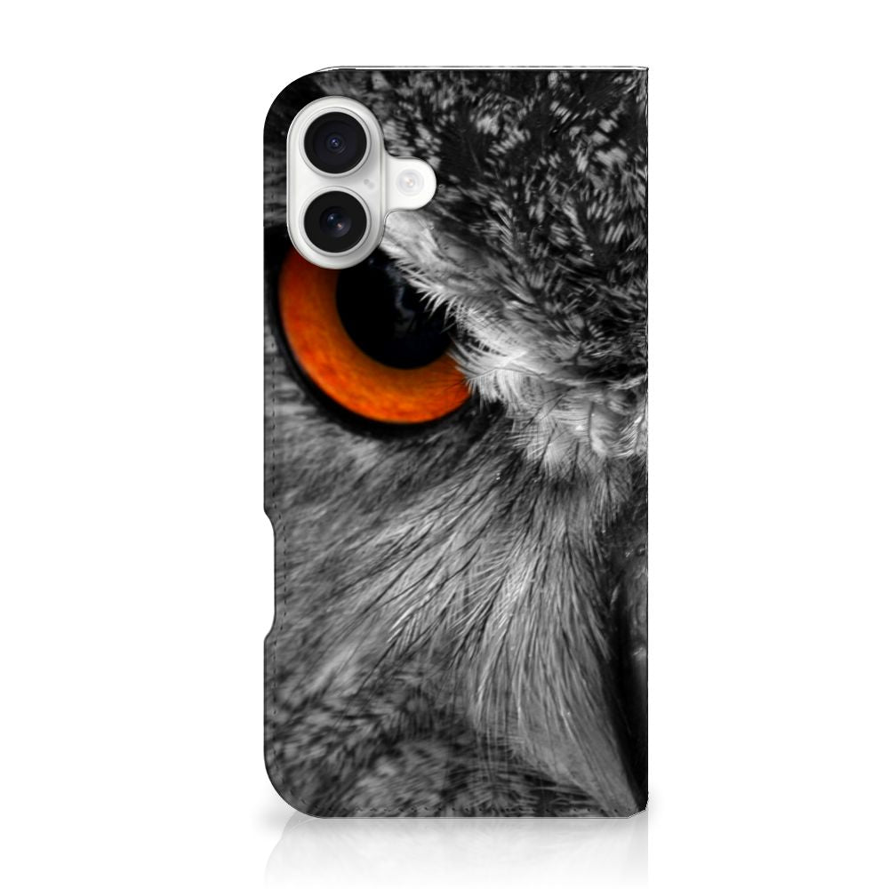 Apple iPhone 16 Plus Hoesje maken Uil uil detail close-up