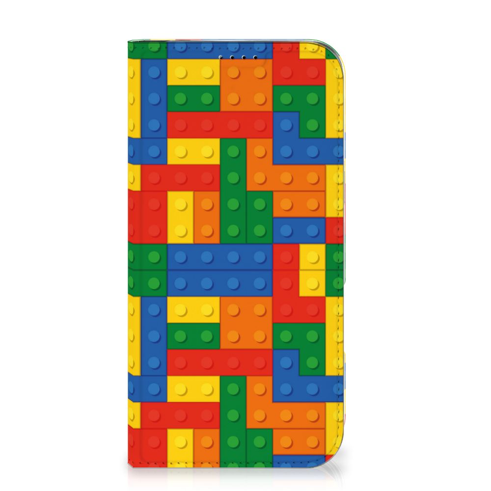 iPhone 16 Plus Hoesje met Magneet Blokken design hoesje voorkant met blokken print