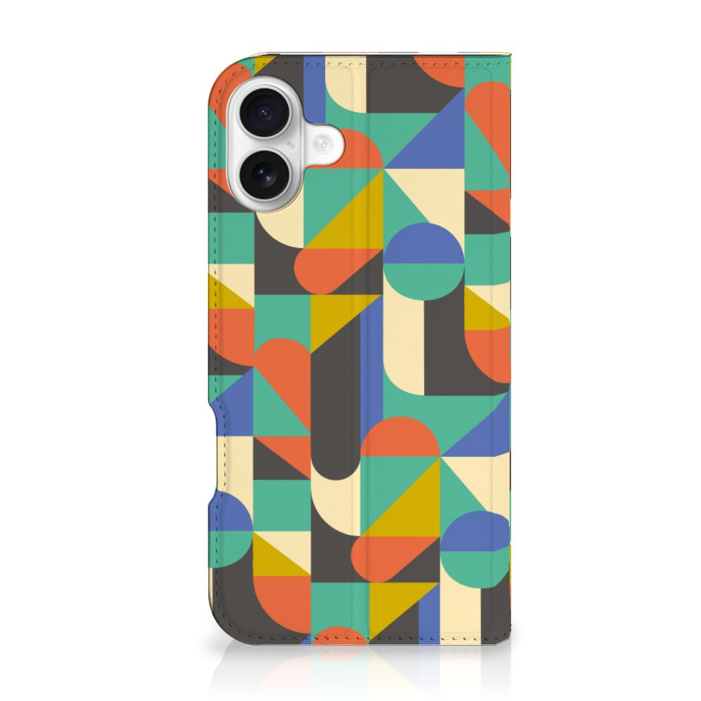 iPhone 16 Plus Hoesje met Magneet Funky Retro design Funky Retro voorkant