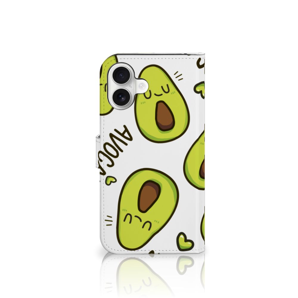 iPhone 16 Plus Leuk Hoesje Avocado Singing hoesje avocado design voorkant