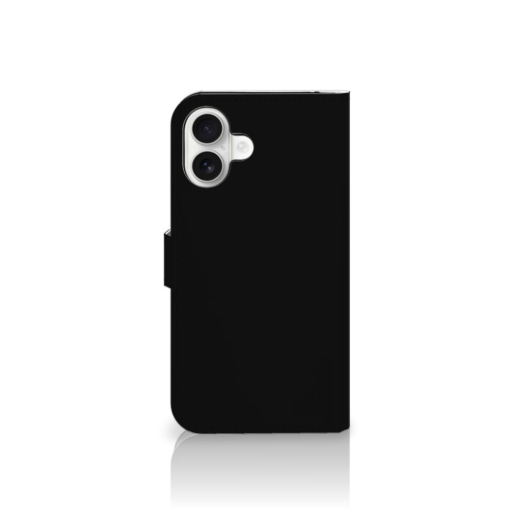 B2C Telecom iPhone 16 Plus Leuk Hoesje Boho Text zijkant zwart