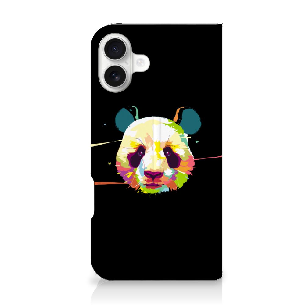 iPhone 16 Plus Magnet Case Panda Color panda gezicht voorkant