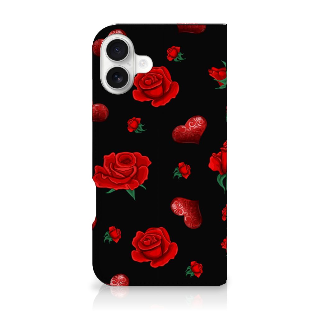 iPhone 16 Plus Magnet Case Valentine rozen hartjes design voorzijde
