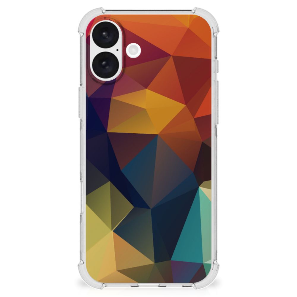 iPhone 16 Plus Shockproof Case Polygon Color achterkant design