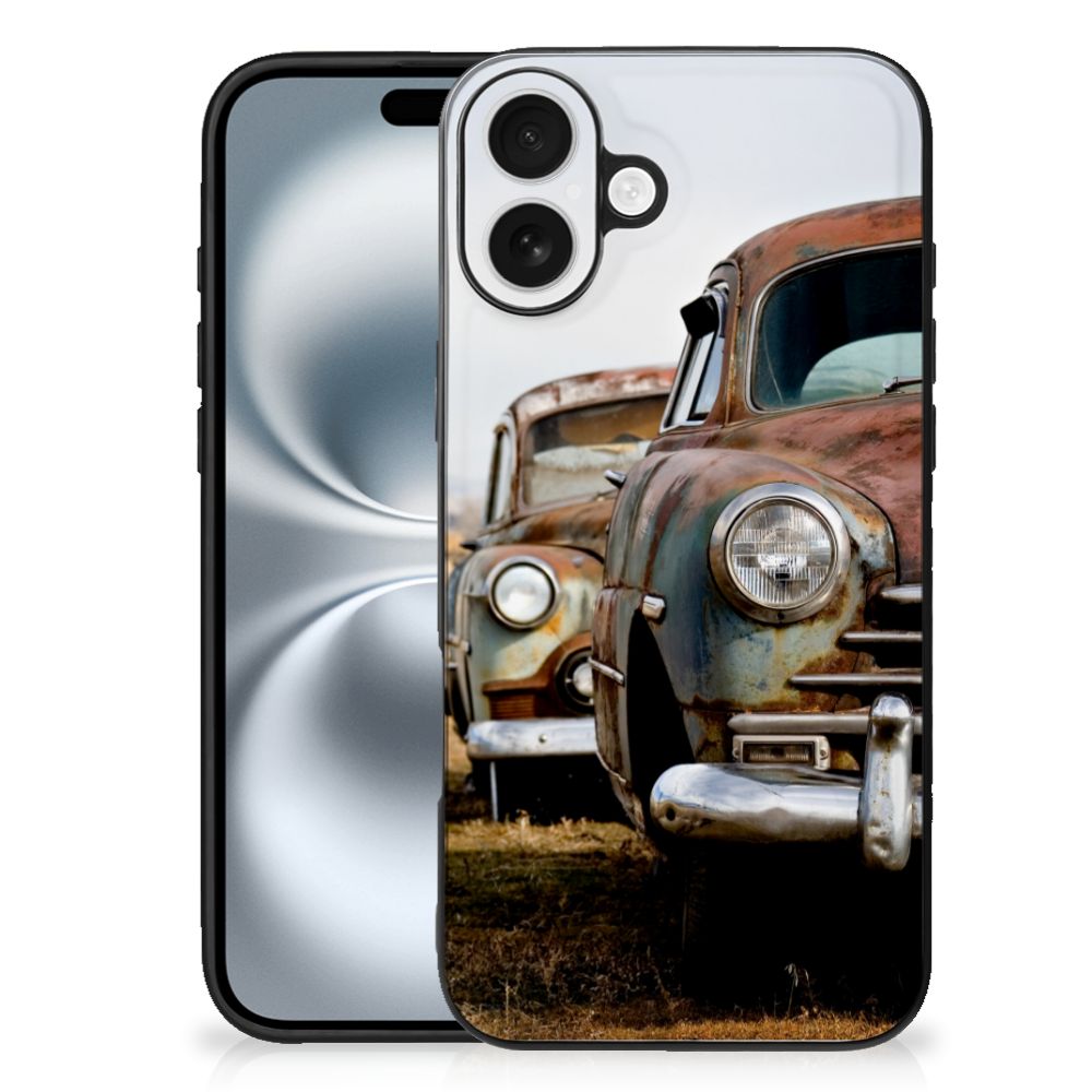 Apple iPhone 16 Plus iPhone 16 Plus Silicone Back Case Vintage Auto achterkant vintage auto
