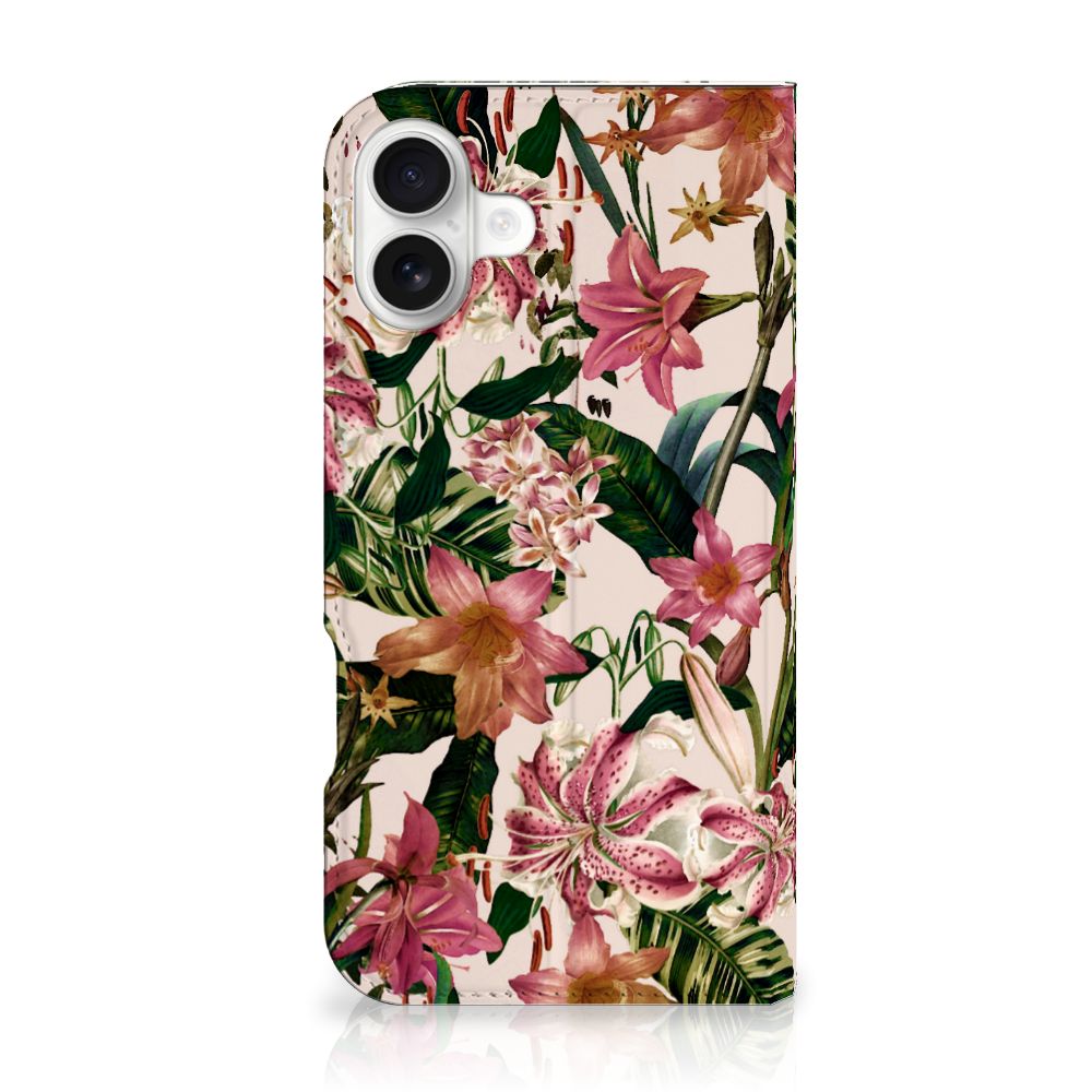 iPhone 16 Plus Smart Cover Flowers bloemen design achterzijde