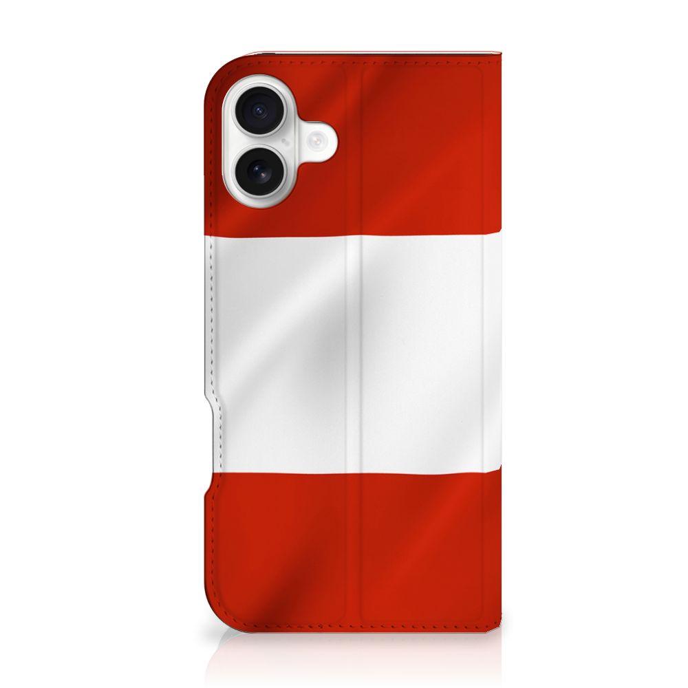 iPhone 16 Plus Standcase Oostenrijk vlag design achterkant