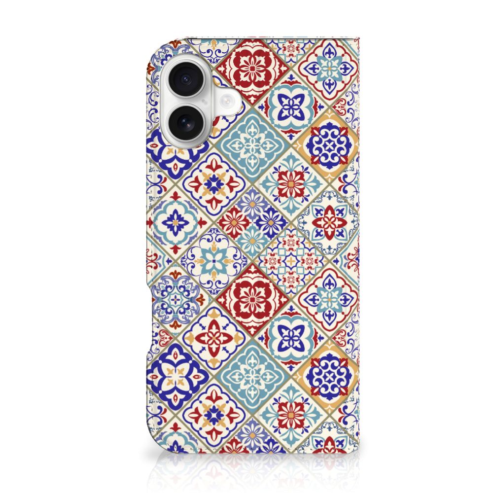 iPhone 16 Plus Standcase Tiles Color design tiles achteraanzicht