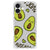 iPhone 16 Plus Stevig Bumper Hoesje Avocado Singing achteraanzicht