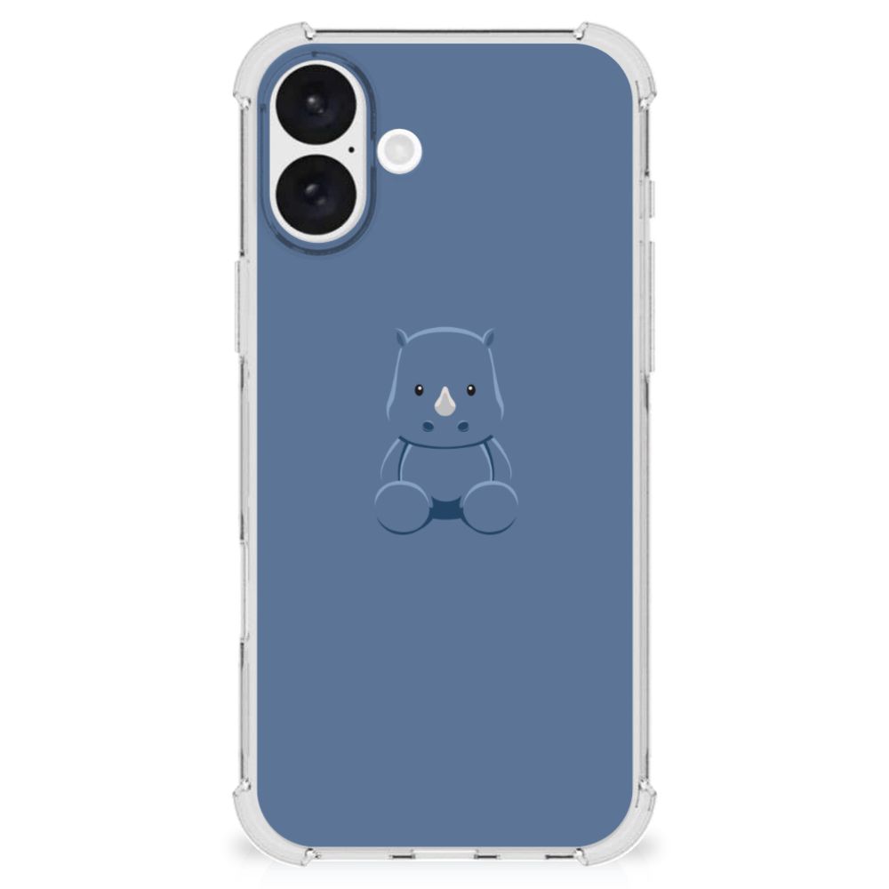 iPhone 16 Plus Stevig Bumper Hoesje Baby Rhino baby rhino design achterkant