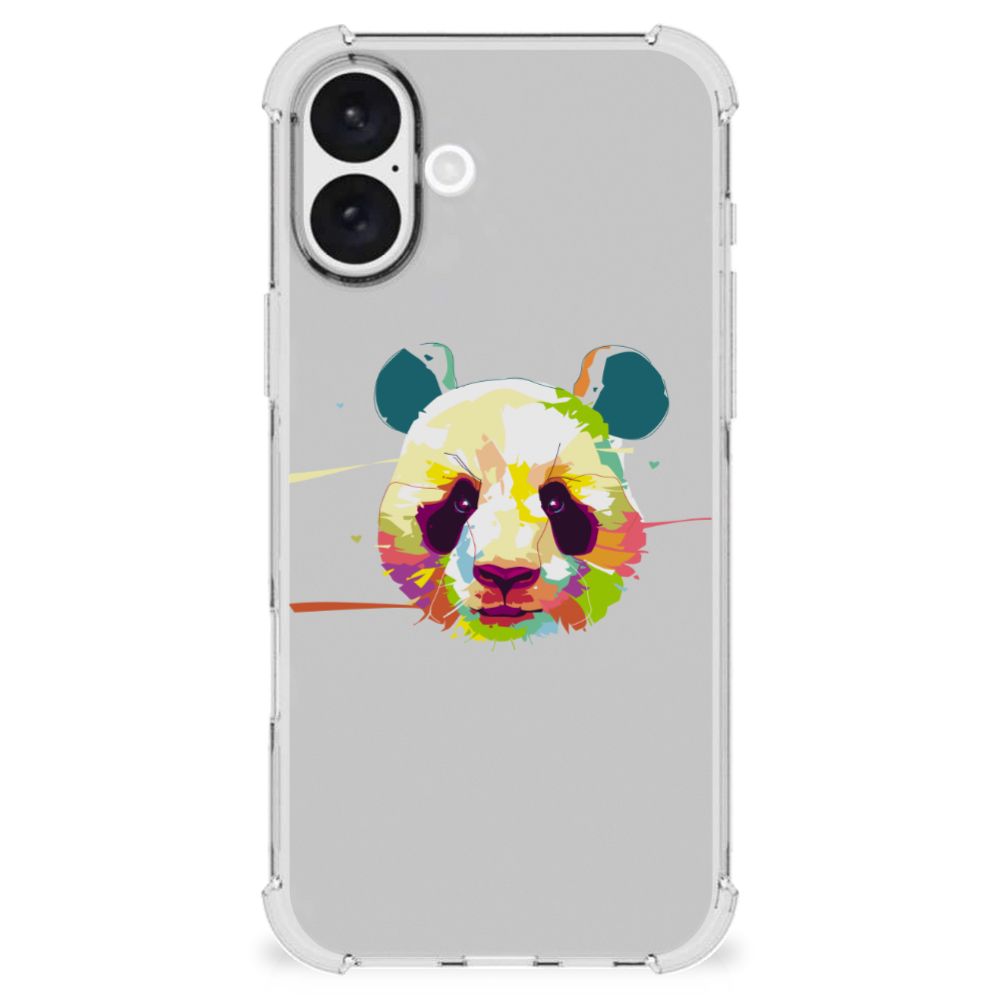 Apple iPhone 16 Plus Stevig Bumper Hoesje Panda Color achterkant