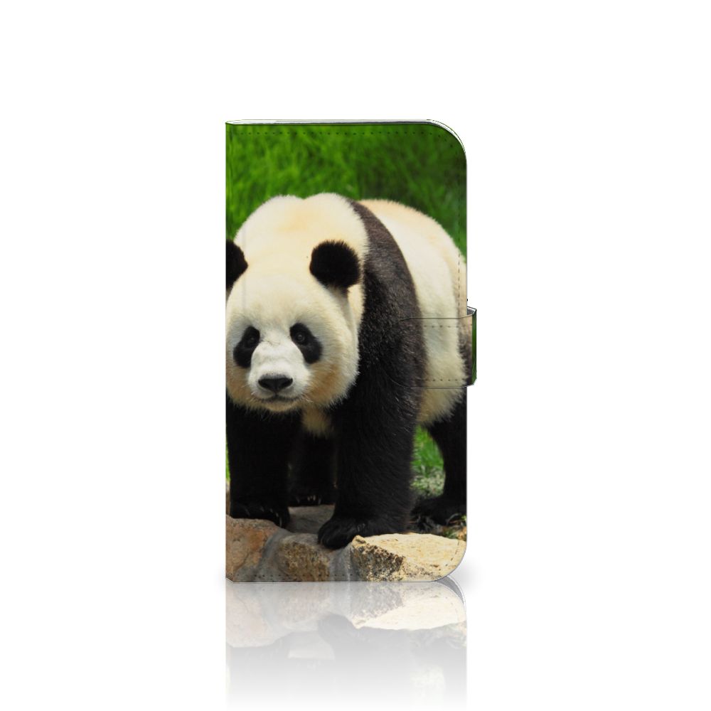 iPhone 16 Plus Telefoonhoesje met Pasjes Panda panda design voorkant