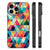 Apple iPhone 16 Pro Back Case Geruit back cover kleurrijk design geometrisch patroon