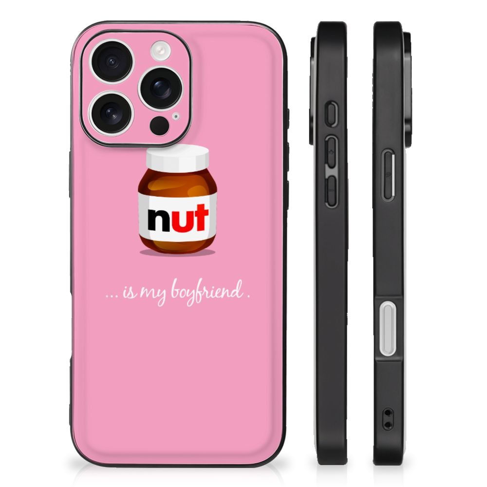 Apple iPhone 16 Pro Back Cover Hoesje Nut Boyfriend Eten Drinken achterkant zijkanten