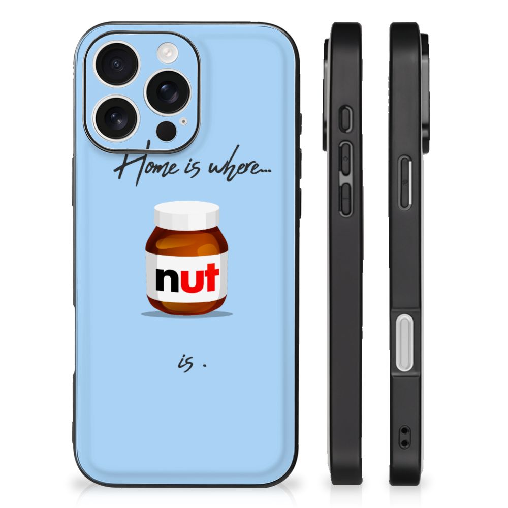 Apple iPhone 16 Pro Back Cover Hoesje Nut Home Eten Drinken design voorkant zijkanten