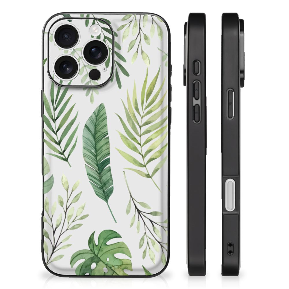 Apple iPhone 16 Pro iPhone 16 Pro Bloemen Hoesje Leaves achterkant bladeren zijkanten