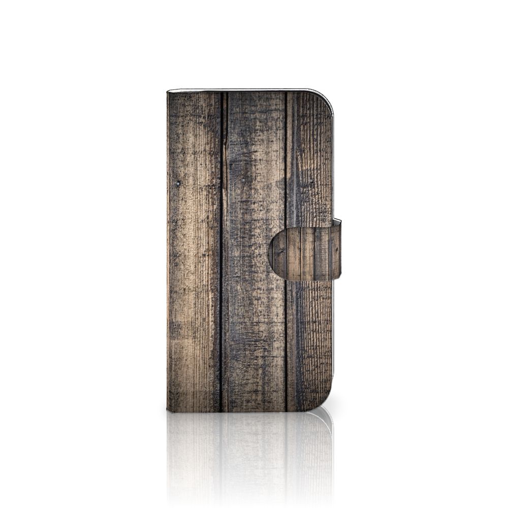 iPhone 16 Pro Book Style Case Steigerhout bookstyle case steigerhout voorzijde