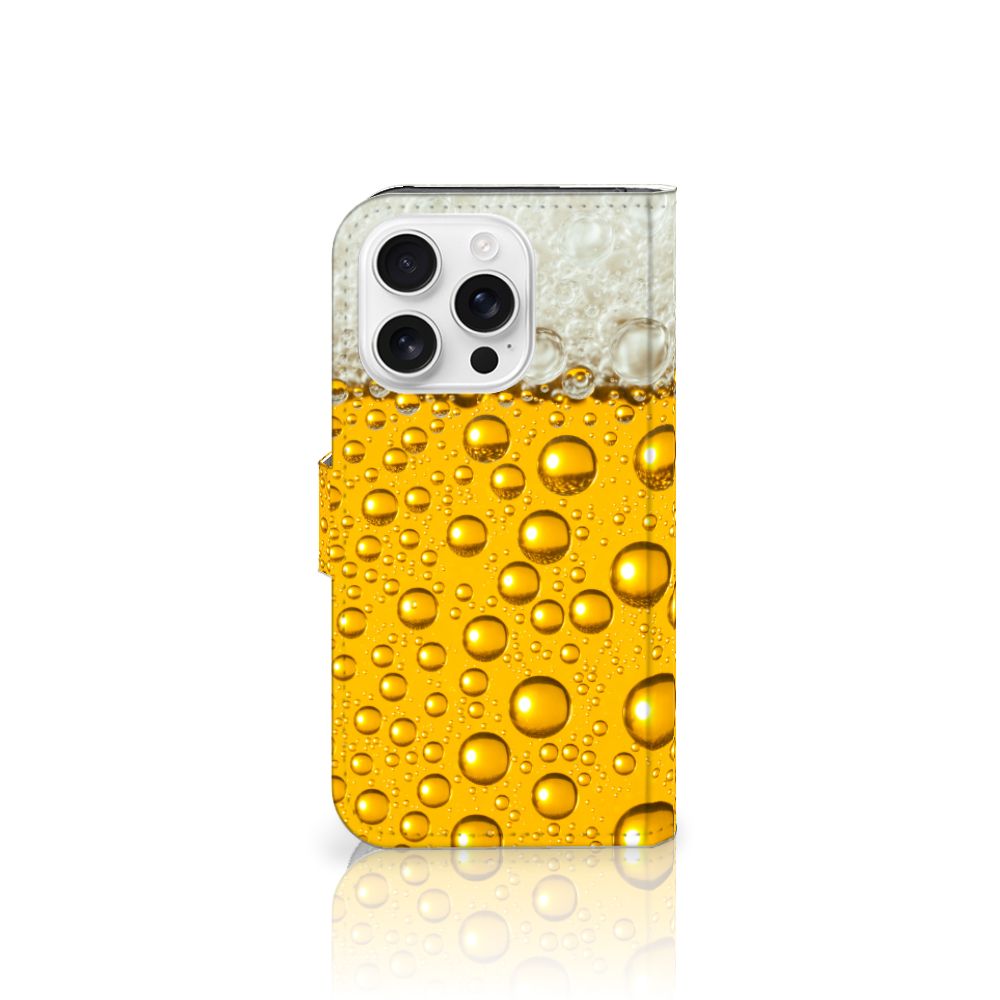 iPhone 16 Pro Bookcase Marmer Zwart Origineel Cadeau Vader designboekcase gouden bieren