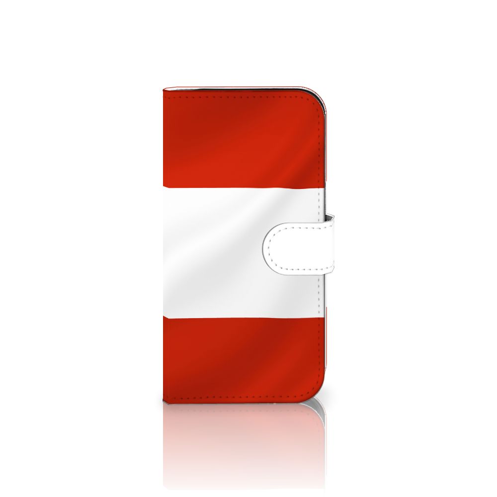 iPhone 16 Pro Bookstyle Case Oostenrijk ontwerp vlag vooraanzicht