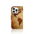 Apple iPhone 16 Pro Flip Cover Wereldkaart bruine vintage wereldkaart aanzicht