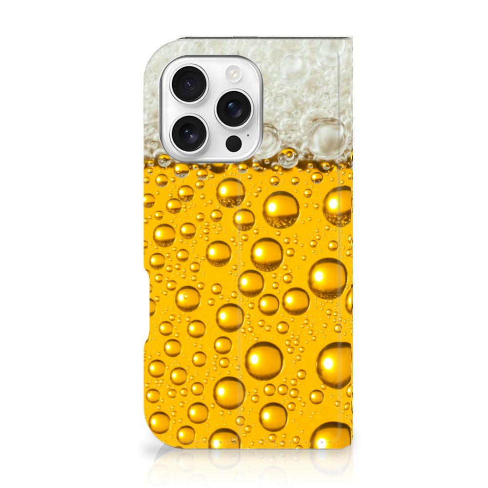 iPhone 16 Pro Flip Style Cover Bier biergeprint voorkant