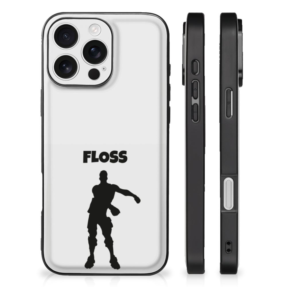 Apple iPhone 16 Pro hoesje Floss illustraties achterkant zijkanten