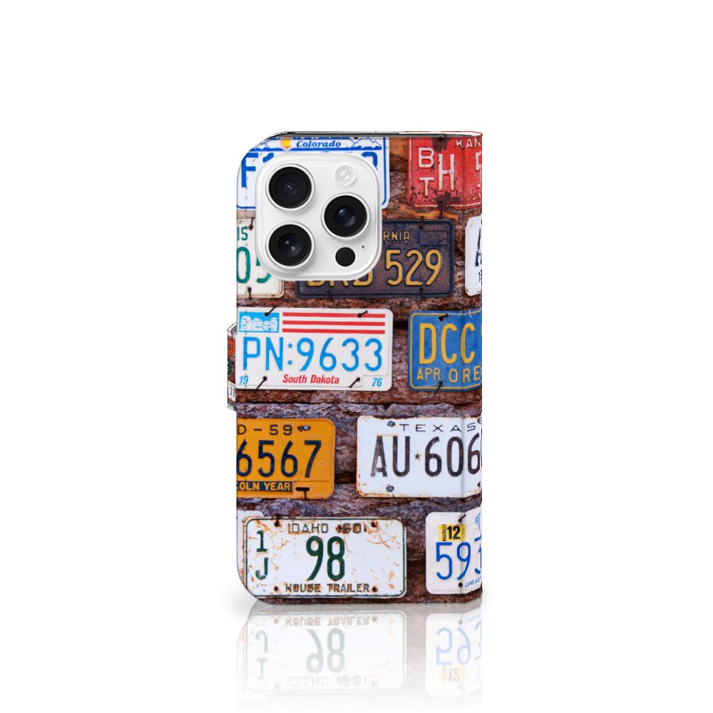 iPhone 16 Pro Hoesje Flowers telefoonhoesje nummerplaten design voorkant