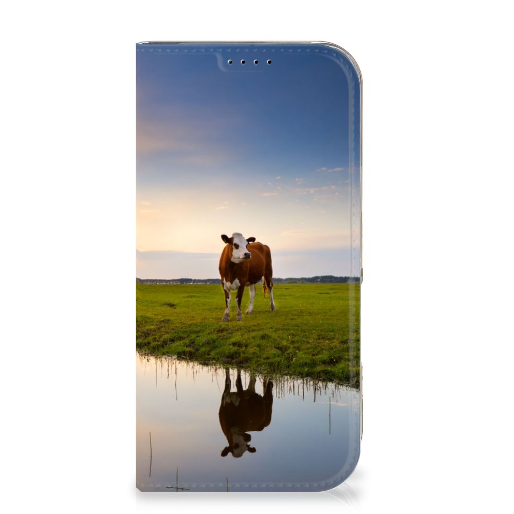 iPhone 16 Pro Hoesje maken Koe hoesje koe ondergang zon design voorkant