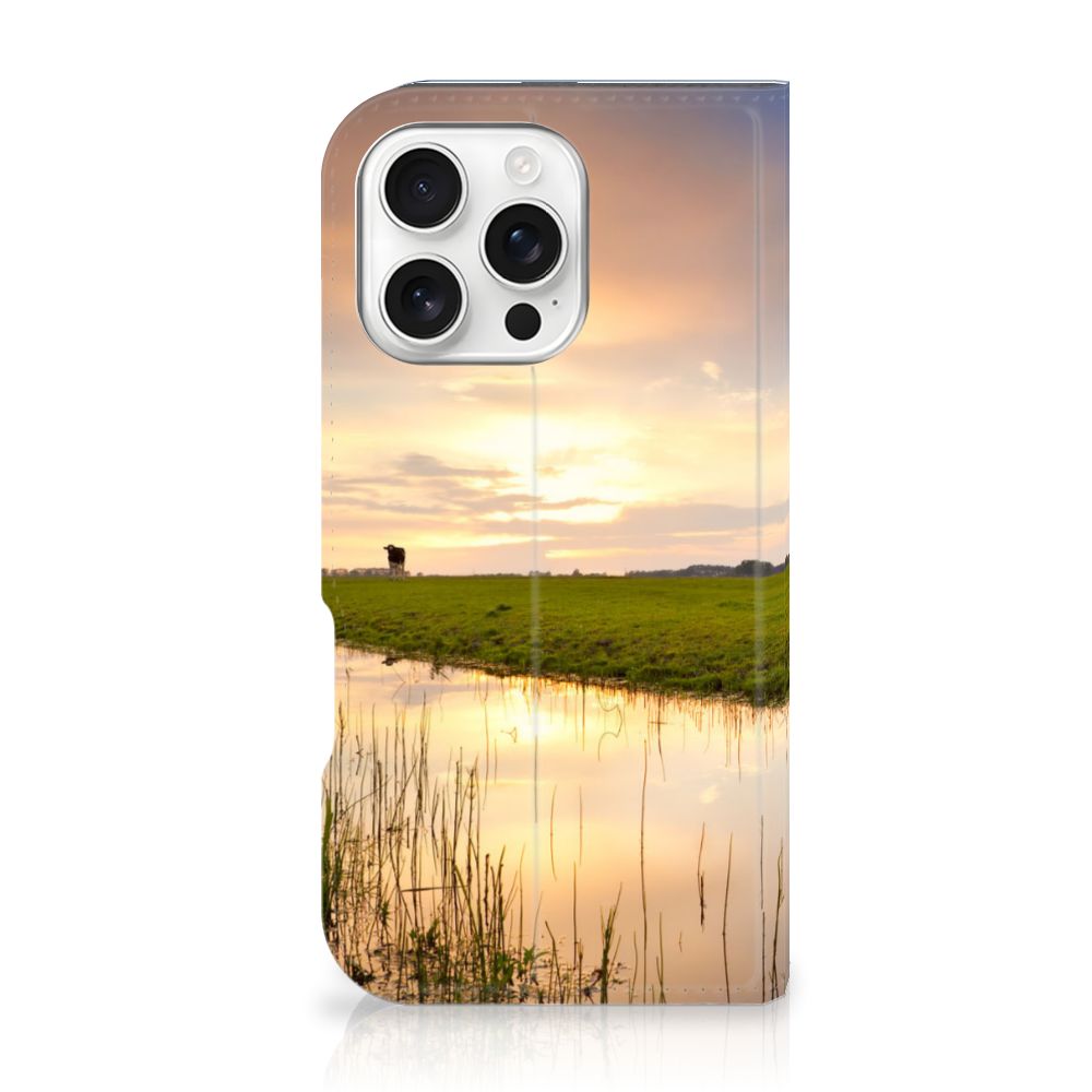 iPhone 16 Pro Hoesje maken Koe hoesje koe ondergang zon aanzicht