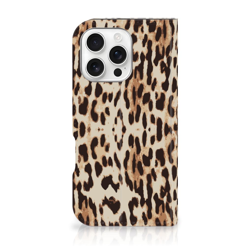 iPhone 16 Pro Hoesje maken Leopard hoesje leopardprint zijaanzicht
