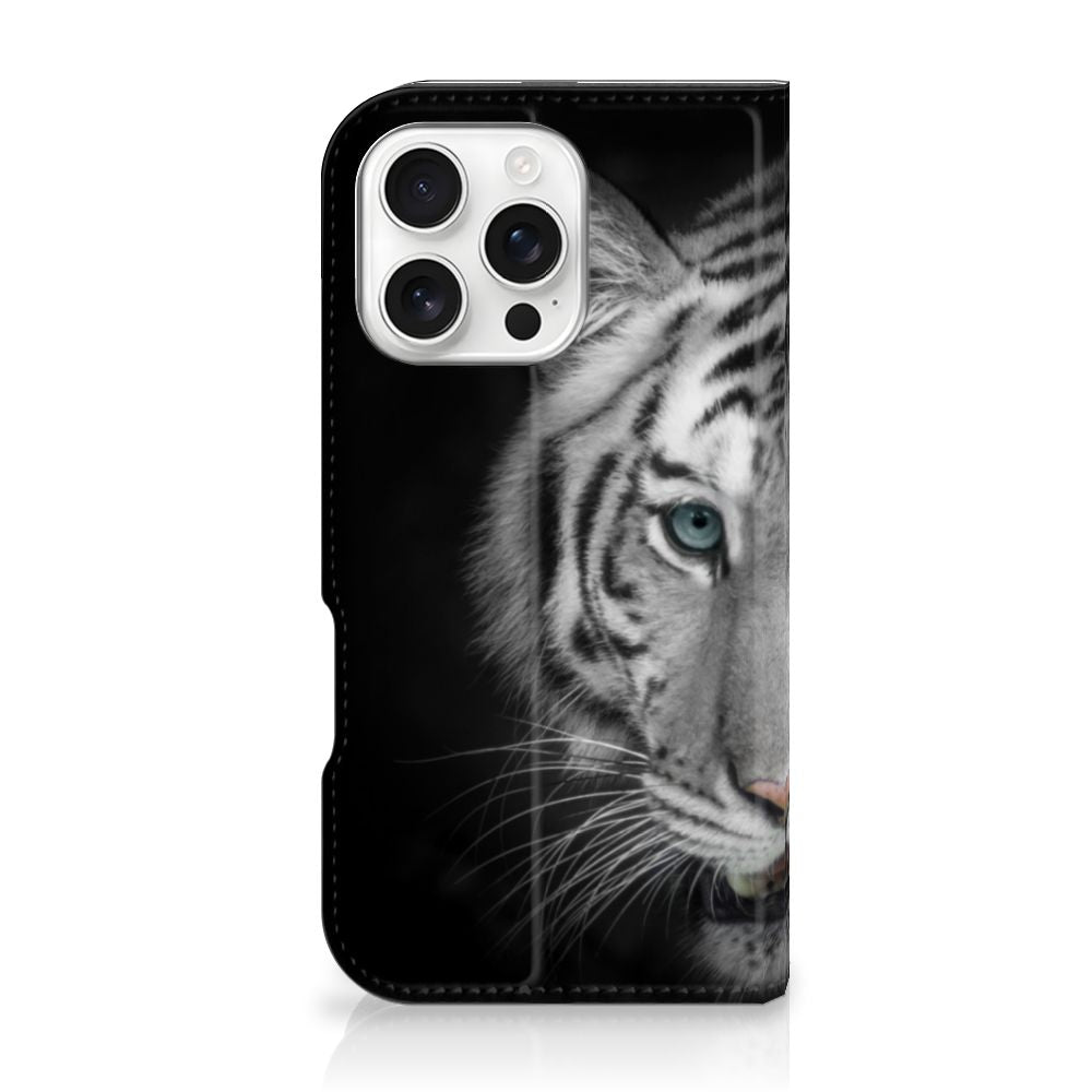 iPhone 16 Pro Hoesje maken Tijger hoesje witte tijger voorkant
