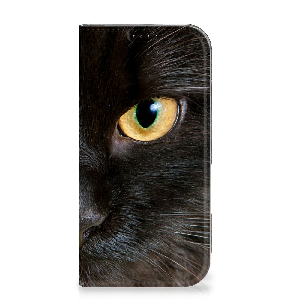 Apple iPhone 16 Pro Hoesje maken Zwarte Kat design zwart kat aanzicht