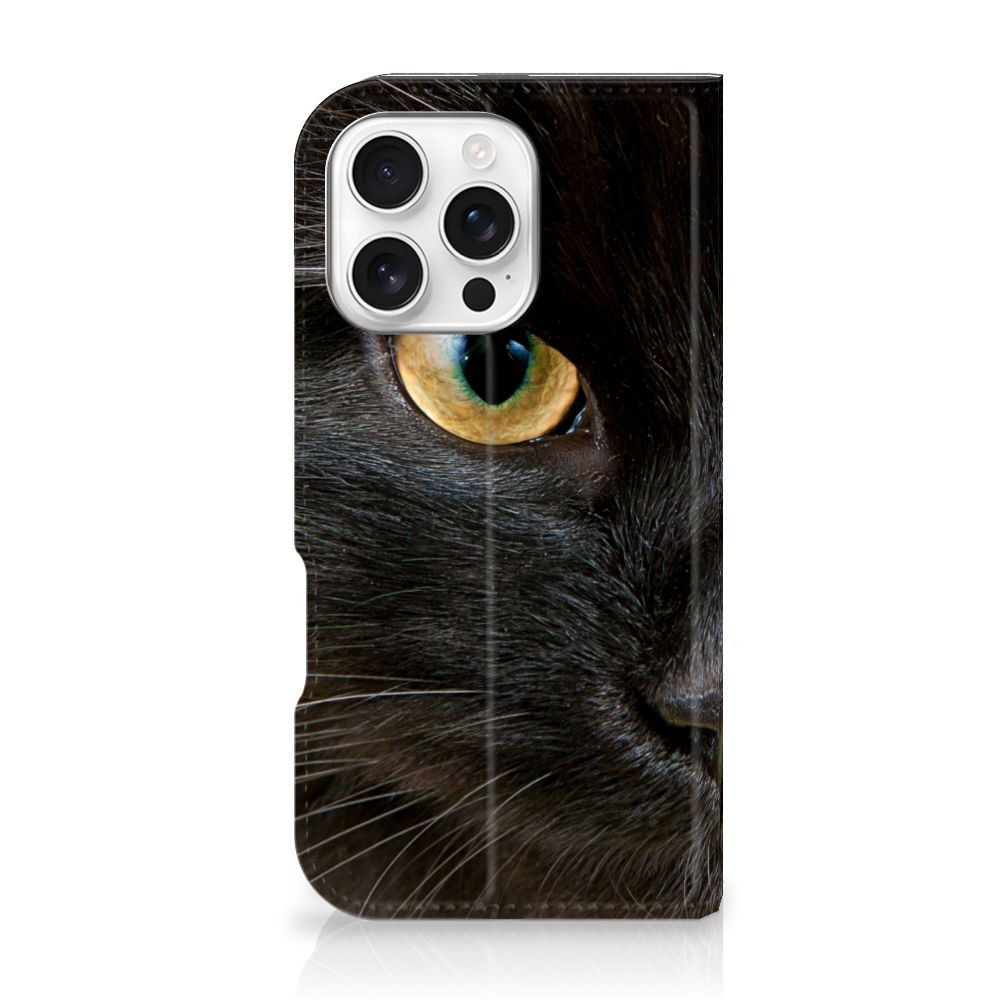 iPhone 16 Pro Hoesje maken Zwarte Kat design hoesje detail zwart kat
