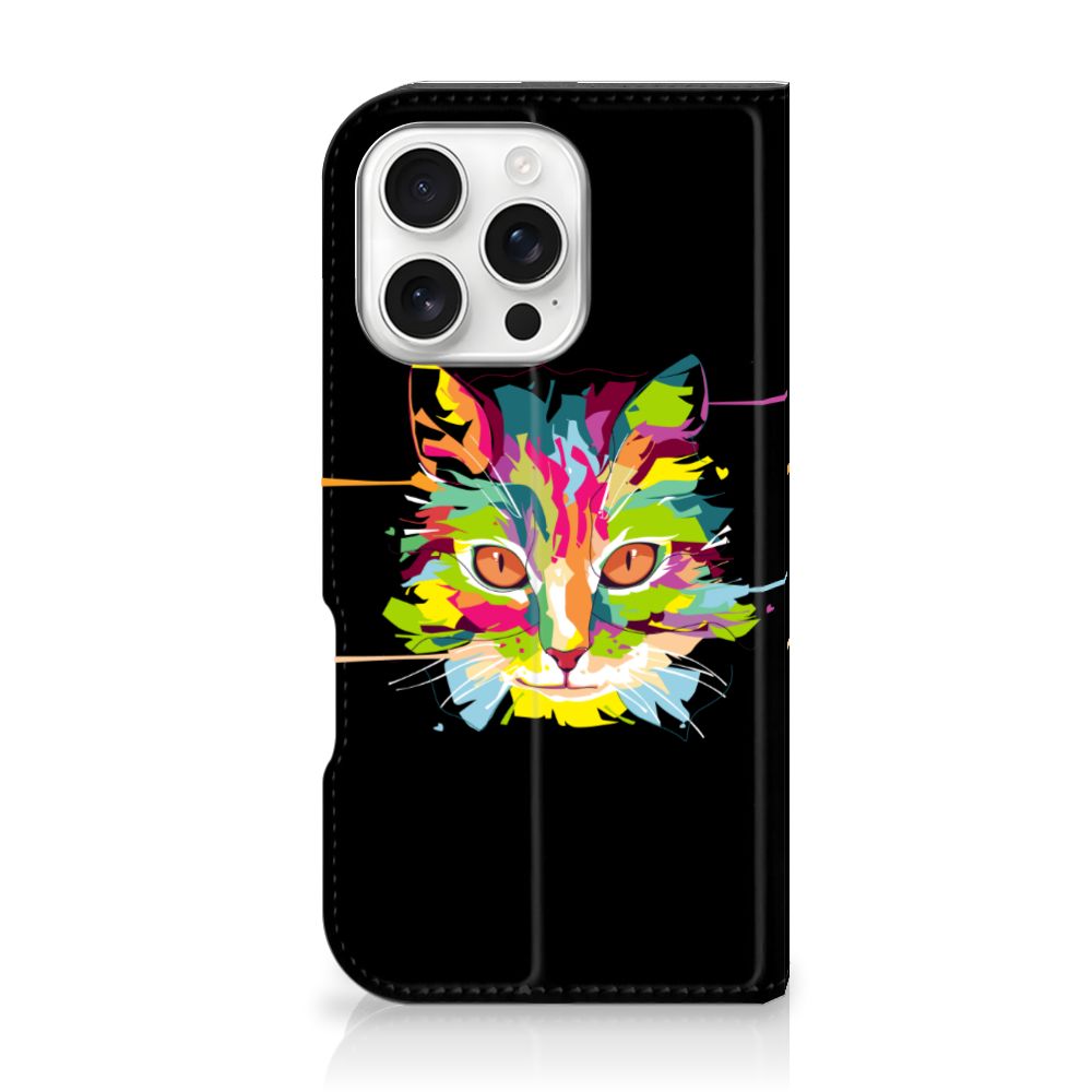 iPhone 16 Pro Magnet Case Cat Color telefoonhoesje Katkleur design voorkant