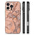 Apple iPhone 16 Pro iPhone 16 Pro Marmeren Print Telefoonhoesje Marmer Oranje achterkant zijkanten