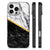 iPhone 16 Pro Marmeren Print Telefoonhoesje Marmer Wit Zwart - Origineel Cadeau Man hoesje design marmer zijaanzicht