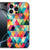 Apple iPhone 16 Pro Max Back Case Geruit kleurige driehoek patroon bovenaanzicht