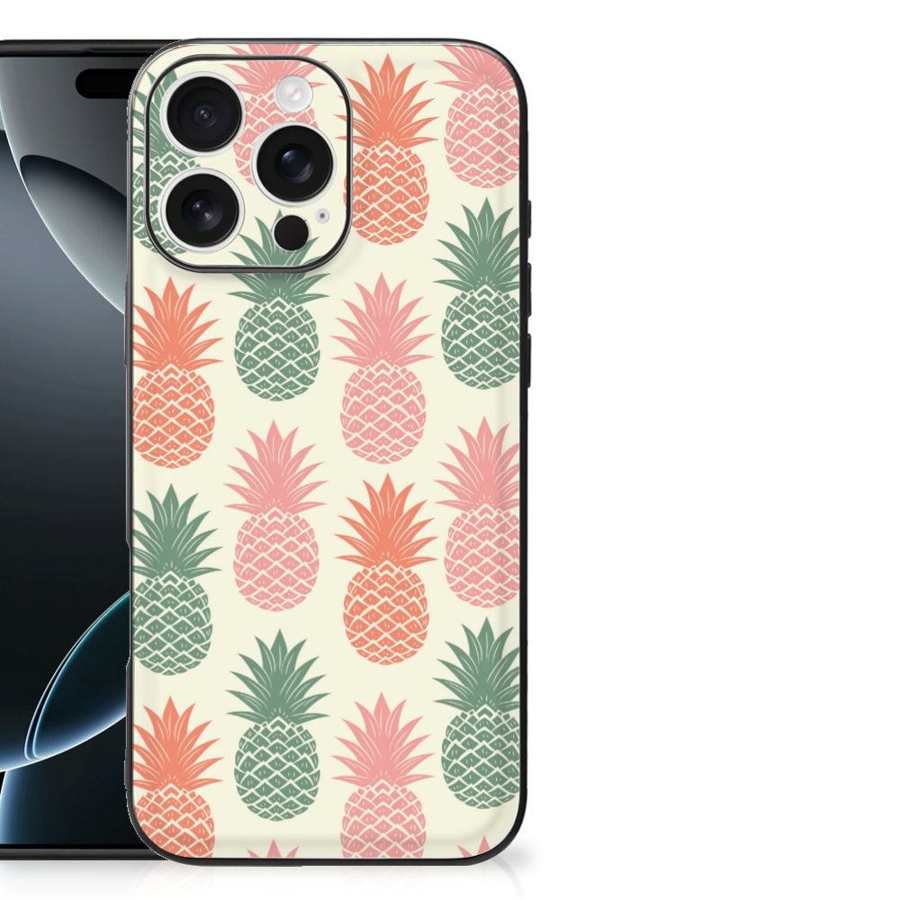 Apple iPhone 16 Pro Max Back Cover Hoesje Ananas ananas design voorkant