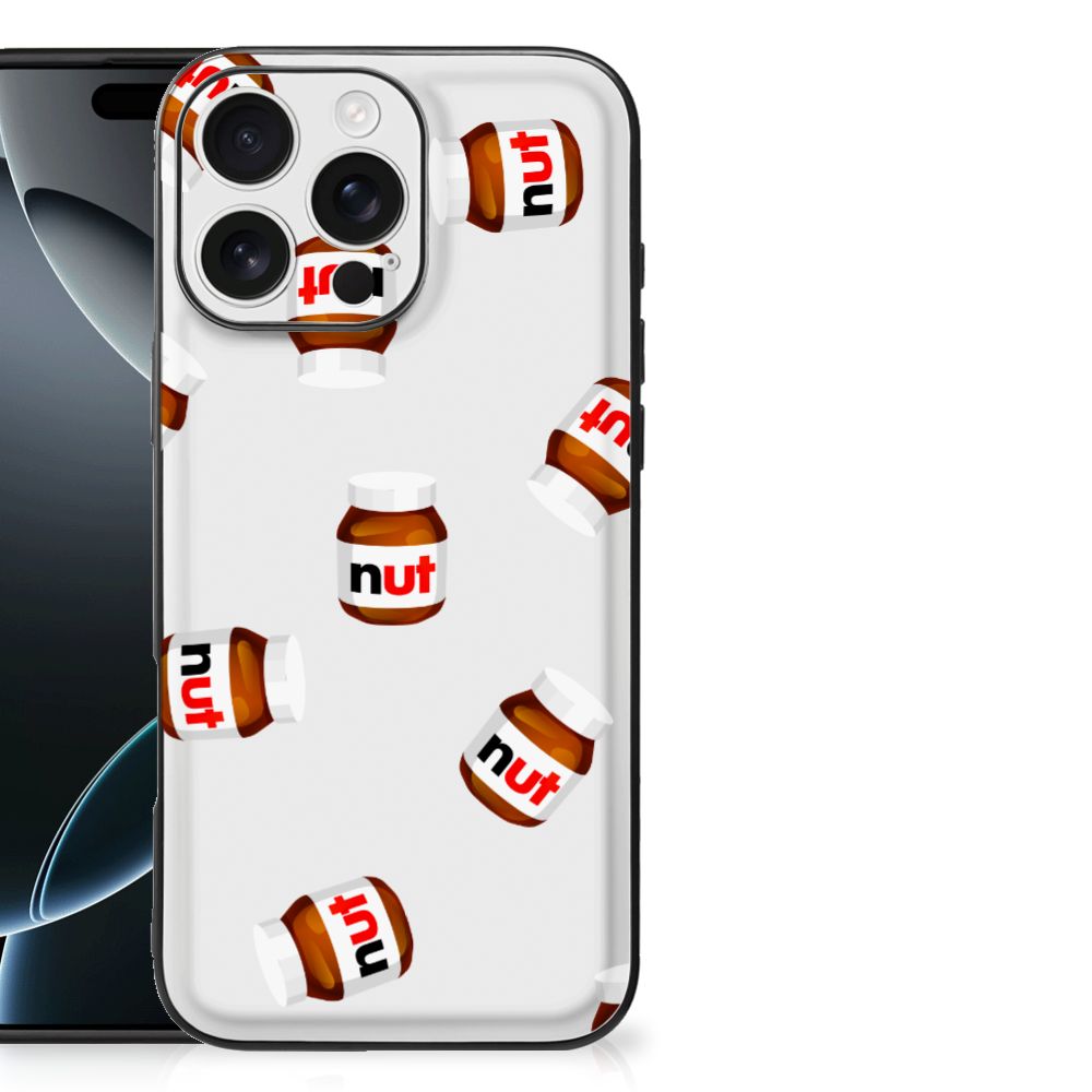 Apple iPhone 16 Pro Max Back Cover Hoesje Nut Jar Eten Drinken design achterkant