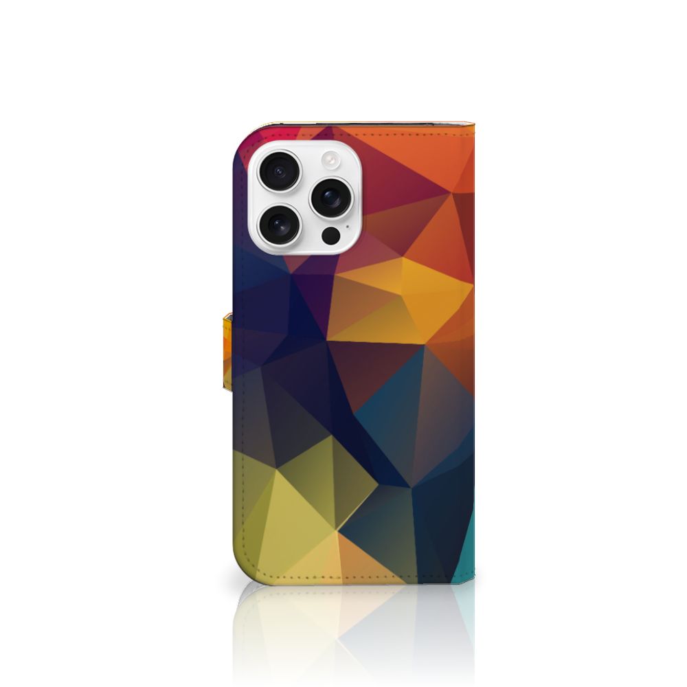 iPhone 16 Pro Max Book Case Polygon Color geometrisch kleurrijk recht