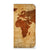 iPhone 16 Pro Max Book Cover Wereldkaart wereldkaart bruin vooraanzicht