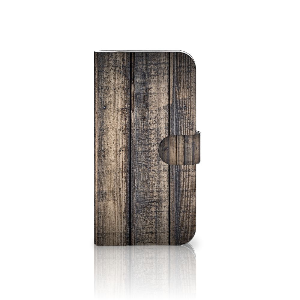 iPhone 16 Pro Max Book Style Case Steigerhout bookstyle case hout aanzicht