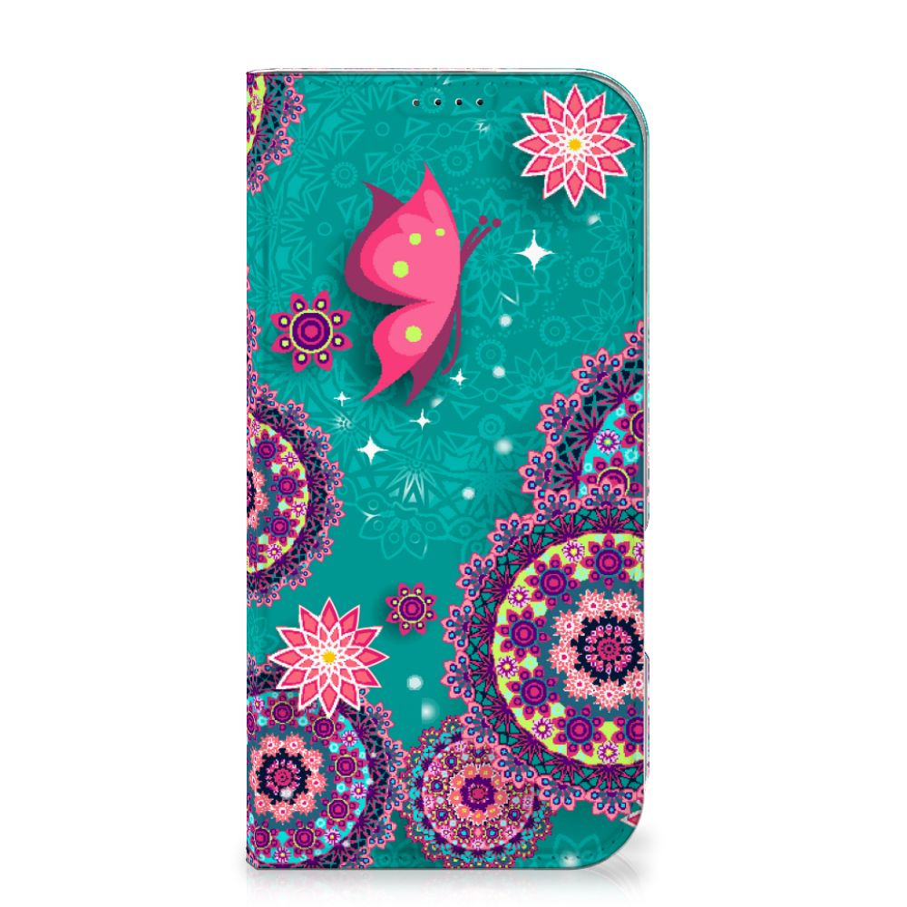 iPhone 16 Pro Max Bookcase Cirkels en Vlinders design Cirkels Vlinders voorkant