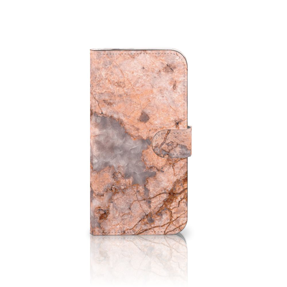 iPhone 16 Pro Max Bookcase Marmer Oranje bookcase design oranje aanzicht