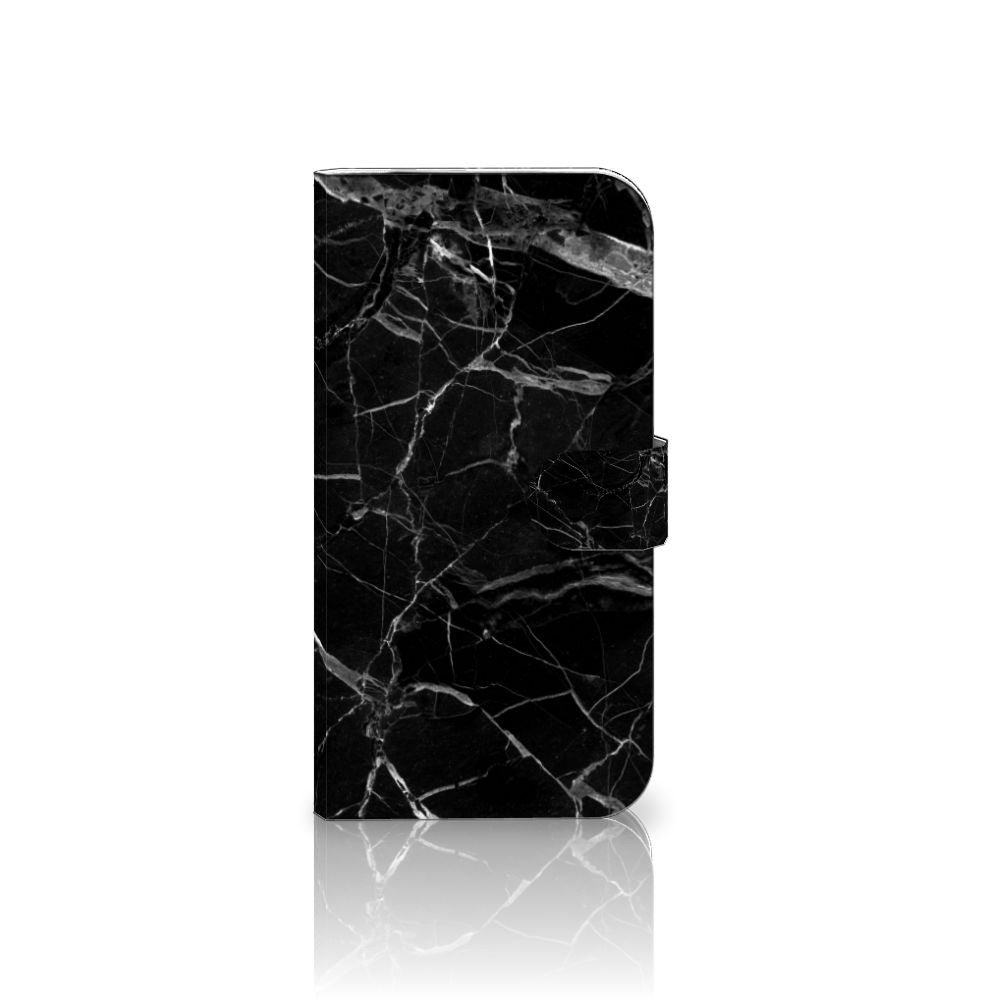 iPhone 16 Pro Max Bookcase Marmer Zwart design zwart marmer aanzicht