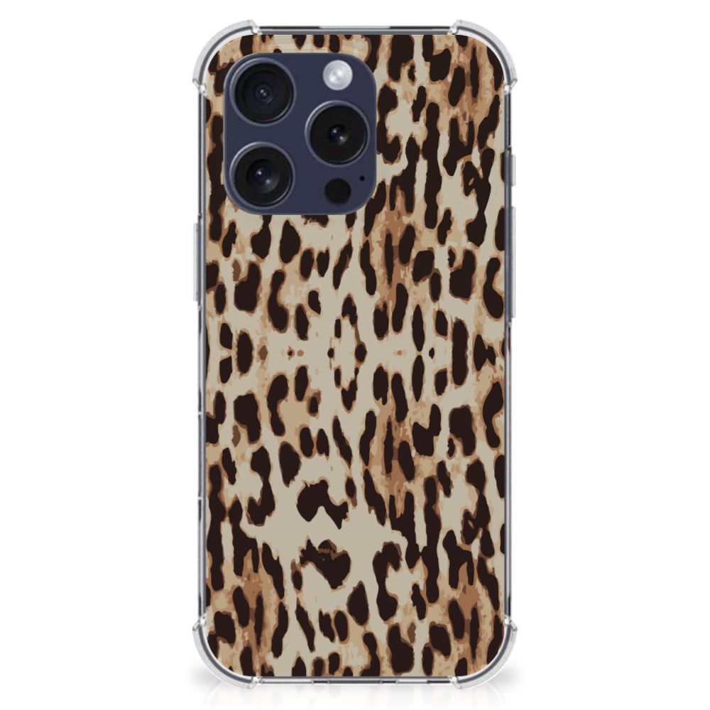 iPhone 16 Pro Max Case Anti-shock Leopard achterkant design