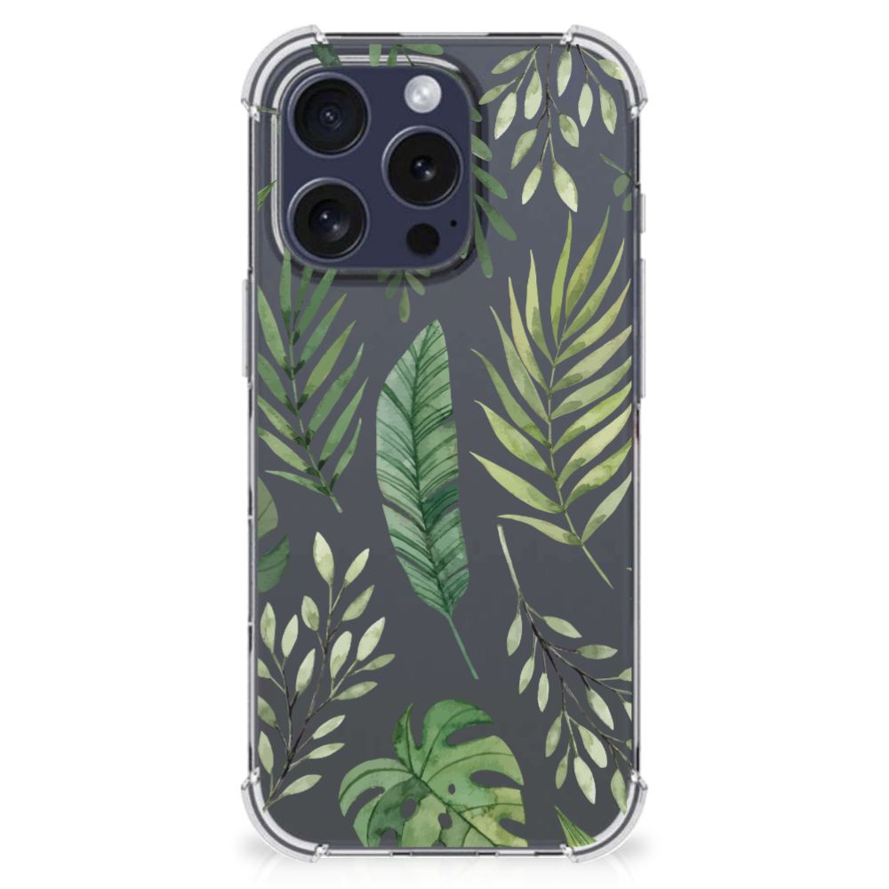iPhone 16 Pro Max Case Leaves bladeren design achterkant