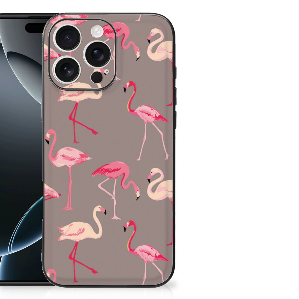 Apple iPhone 16 Pro Max Dierenprint Telefoonhoesje Flamingo dierenprint achterkant